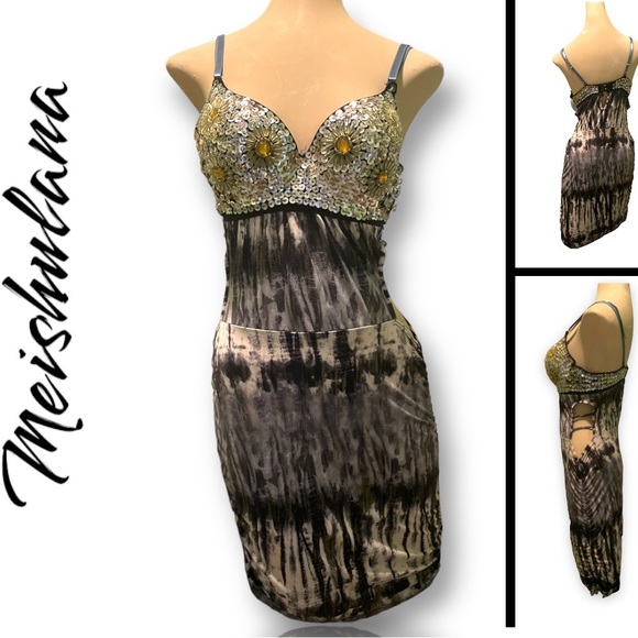 Meishulanna bra top women’s dress size large gold sequin embellishment - Picture 10 of 10